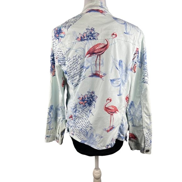 Chico's Women's Light Denim Design Jacket Size L - Picture 4 of 9